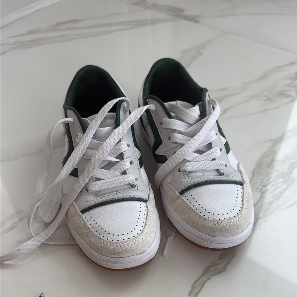Vans White and Green Sneakers